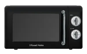 Russell Hobbs RHRETMM705B 17L 700W Black Compact Retro Solo Manual Microwave