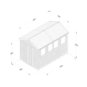 Timberdale 10x6 Apex Shed - Four Windows