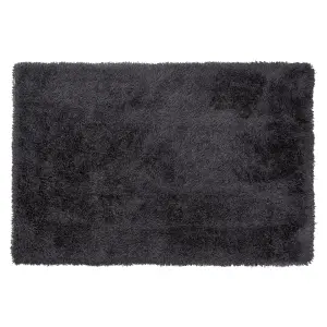 Shaggy Area Rug 140 x 200 cm Black CIDE