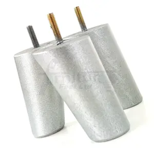 Wood Furniture Feet 100mm High Silver Replacement Furniture Legs Set Of 4 Sofa Chair Stool M8