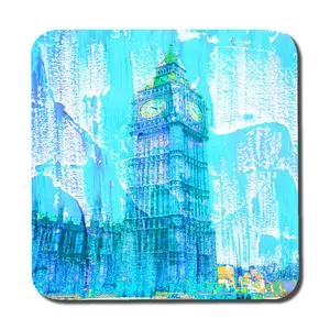 Square 6 Piece Coaster Set (Set of 6) Blue