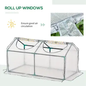 Outsunny Greenhouse Plants Foil Tomato Vegetable House W/ 2 Windows White