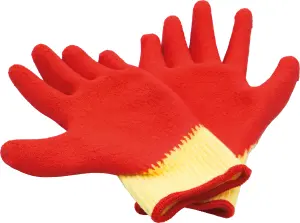 Outdoor Garden Unisex Easy Grip Gardening Gloves with Non Slip Latex Grip - Pair (LARGE)