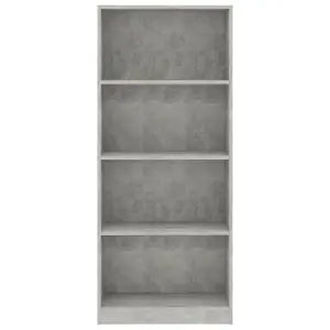 Berkfield 4-Tier Book Cabinet Concrete Grey 60x24x142 cm Engineered Wood