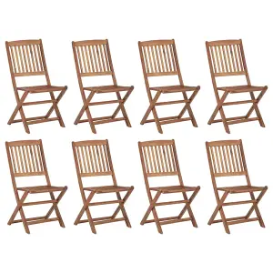 Berkfield Folding Outdoor Chairs 8 pcs Solid Acacia Wood