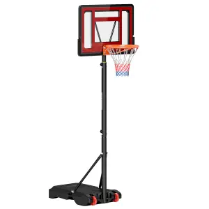 HOMCOM Basketball Stand 160-210cm Adjustable Height Sturdy Hoop w/ Wheels Base