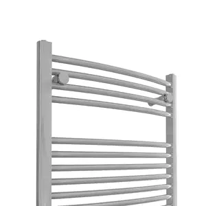 Right Radiators Electric Heated Towel Rail Radiator Curved Pre-filled Thermostatic Ladder Warmer Chrome 1500x600 mm