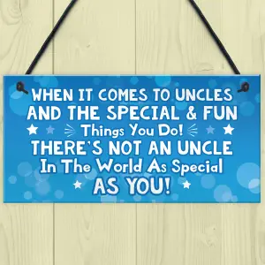 Red Ocean Uncle Keepsake Gifts Novelty Hanging Plaque Uncle Christmas Gift Birthday Gift For Uncle