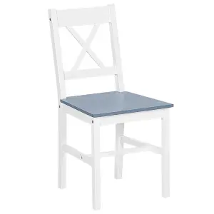 Beliani Scandinavian Wooden Dining Set White MOANA