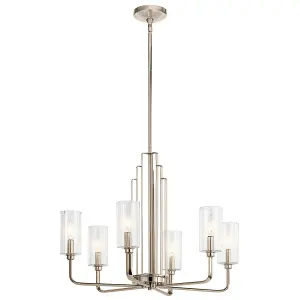 Luminosa Kichler Kimrose Multi Arm Pendant Ceiling Light Polished Nickel