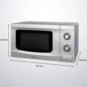 Abode AMM2001S, 20L Manual Microwave in Silver