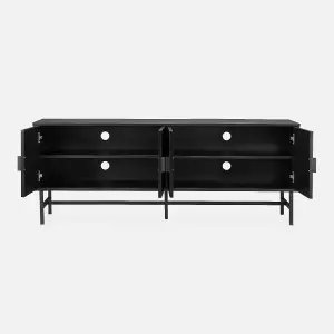 sweeek. 157.5cm TV stand with storage Bazalt Black 157.5x39x60 cm