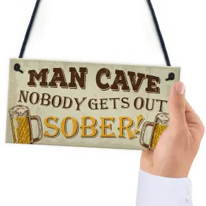 Red Ocean Man Cave Sign Garden Shed Bar Pub Hanging Plaque Friendship Gift For Dad