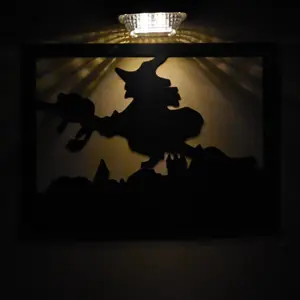 Witch Garden Wall Art Plaque and Solar Lighting