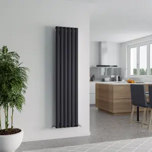 Agadon Berlin Aluminium Designer Radiator 1800 x 415 mm Textured Anthracite - 3335 BTU - 10 Years Guarantee