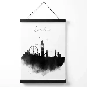 London Watercolour Skyline City Medium Poster with Black Hanger