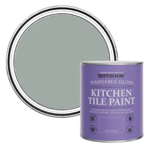 Rust-Oleum Pitch Grey Gloss Kitchen Tile Paint 750ml