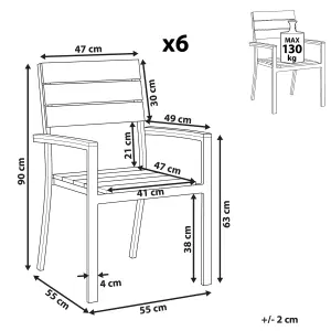 Set of 6 Garden Chairs COMO Grey