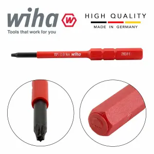 Wiha SlimBits Torx Screwdriver Bit T7 Head 1000v VDE Electrician 75mm 43142