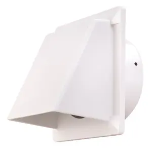 Manrose White Square Hooded air vent V41031W, (H)110mm (W)110mm