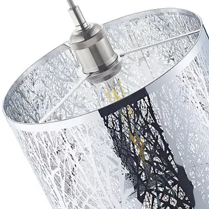 Unique and Beautiful Polished Chrome Metal Forest Design Ceiling Pendant Shade