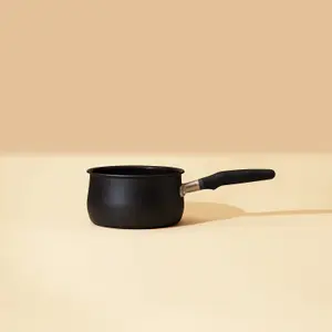 Meyer Accent Black Round Aluminium Ultra Durable Induction Suitable Non-Stick Saucepan 16cm