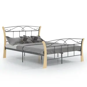 Berkfield Bed Frame Black Metal 120x200 cm