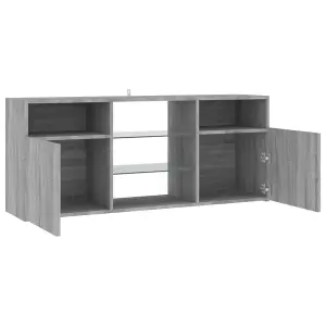 Berkfield TV Cabinet with LED Lights Grey Sonoma 120x30x50 cm