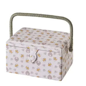 Medium Sewing Basket Honey Bee 18.5 x 26 x 15cm - Sewing Online GA1127M