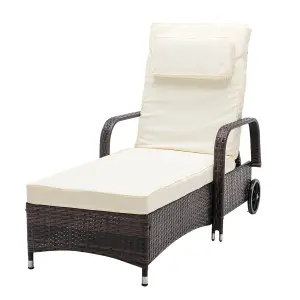 MCC Direct Rattan Sun lounger and Table Venice Brown