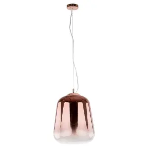 Luminosa Modern Hanging Pendant Copper 1 Light  with Glass Shade, E27