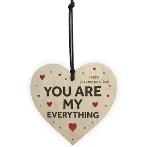 Valentines Day Gift Wood Heart YOU ARE MY EVERYTHING Girlfriend Boyfriend Gift