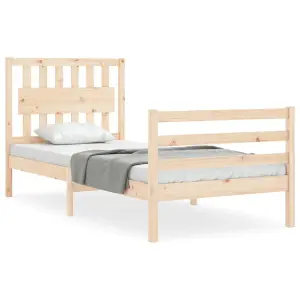 Berkfield Bed Frame with Headboard 90x200 cm Solid Wood