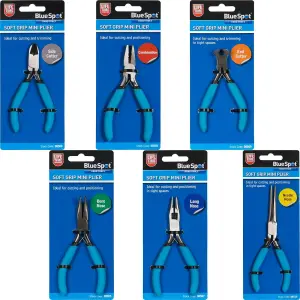 BlueSpot Jewellery Making Mini Pliers Extra Long Bent Nose Side End Cutter Tools