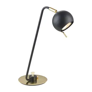 Luminosa Industrial And Retro Table Lamp Black Matt 1 Light , GU10