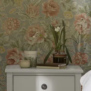 Laura Ashley Multicolour Wild Roses Smooth Wallpaper