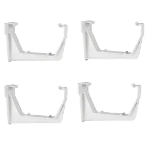 4 x 114mm Square White Fascia Gutter Bracket gsw1