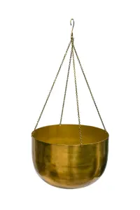 Indoor Mayfair Antique Brass Hanging Planter H21Cm D30Cm