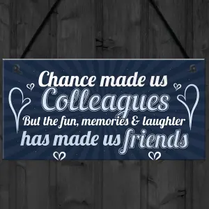 Red Ocean Chance Made Us Colleagues Friendship Friend Hanging Plaque Leaving Job Work CoWorker Gift Birthday