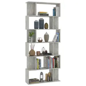 Berkfield Book Cabinet/Room Divider Concrete Grey 80x24x192 cm Engineered Wood