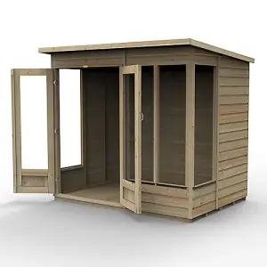 Beckwood Pent Summerhouse 7x5 - Double Door - 4 Windows