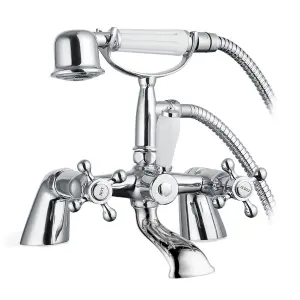 Sterling Traditional Bath Shower Mixer & Basin Tap Pack Hot & Cold Pair - Chrome