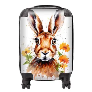 Watercolour Hare and Daisies Suitcase - Small