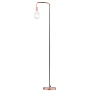 CGC CAITLIN Brushed Copper Curved Metal Floor Lamp