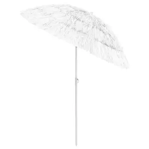 Berkfield Hawaii Beach Umbrella White 180 cm