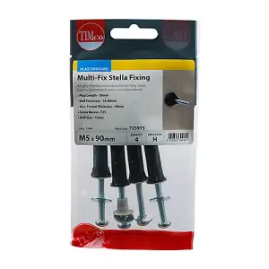 Timco - Stella Fixings - TX - Pan - Black (Size M5 x 90 - 4 Pieces)