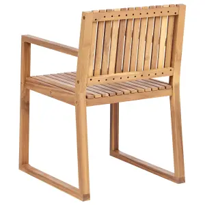 Set of 2 Garden Chairs SASSARI II Certified Acacia Wood Light Wood