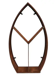 Leaf Arch Sculptural Log Storage Natural Rust H125cm W71cm