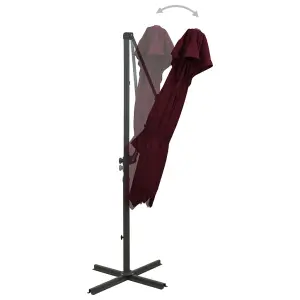 Berkfield Cantilever Umbrella with Double Top 250x250 cm Bordeaux Red