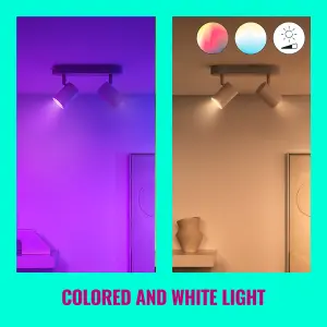 WiZ Colour Imageo Smart Connected WiFi Ceiling Light Spot Fixture 2 Spot - Black, with App Control